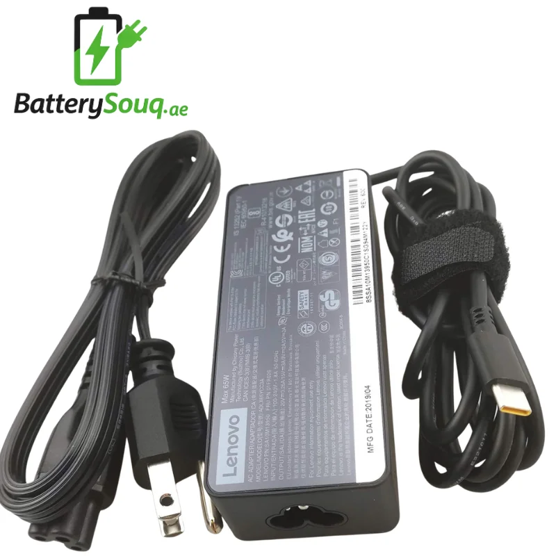 Lenovo V14 / V15 / Lenovo Slim 65W USB-C Power Adapter (Universal) / Lenovo ThinkPad X1 Nano / Lenovo ThinkPad X13 / Lenovo ThinkPad T14s / Lenovo ThinkPad T480 / Lenovo ThinkPad T490 / Lenovo ThinkPad L14 / Lenovo ThinkPad L15 / Lenovo ThinkPad E14 Gen 2 / Lenovo ThinkPad E15 Gen 2 / Lenovo IdeaPad 3 15ADA05 / Lenovo IdeaPad 3 14IIL05 / Lenovo IdeaPad 5 15ARE05 / Lenovo IdeaPad 5i 14 Gen 8 / Lenovo IdeaPad Slim 1 14AST05 / Lenovo IdeaPad Slim 3i 15 Gen 8 / Lenovo IdeaPad Flex 5 14ALC05 Laptop Charger USB-C 65W - UAE | SouqBattery