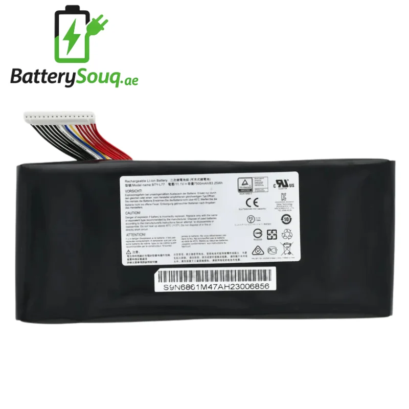 MSI BTY-L77 / MSI GT72 / MSI GT72S / MSI 2PE-022CN / MSI 2QC-221CN / MSI 6QF-018CN Laptop Battery - UAE | batterySouq