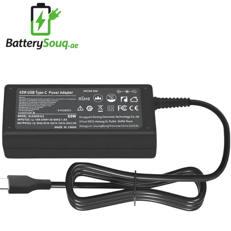 Toshiba Tecra X40 / Toshiba Tecra X50 / Toshiba Portege X20 / Toshiba Portege X30 / Toshiba Portege X40 Laptop Charger Type-C 65W - UAE | BatterySouq